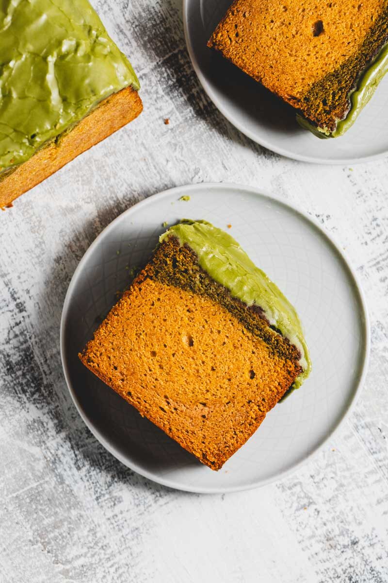 Sensible Edibles matcha glazed loaf cake